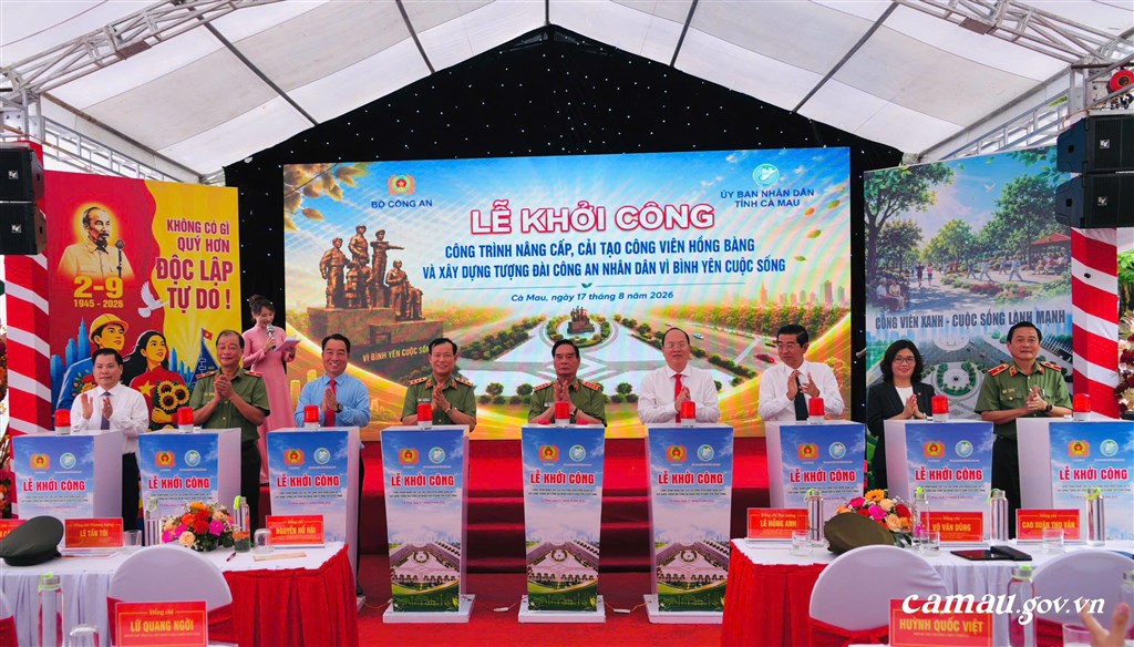 Cà Mau khởi công nâng cấp Công viên Hồng Bàng và xây dựng Tượng đài Công an nhân dân