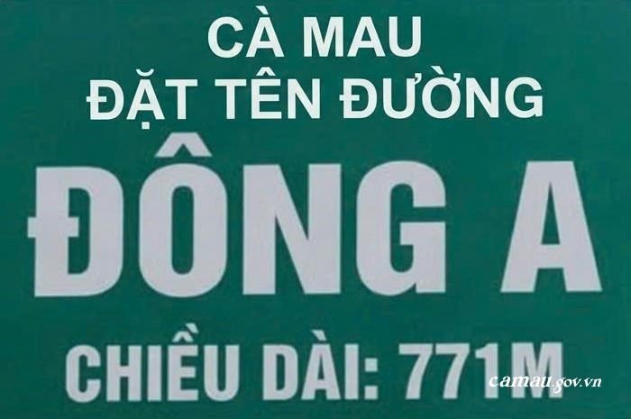 Đặt tên đường Đông A tại phường Tân Thành